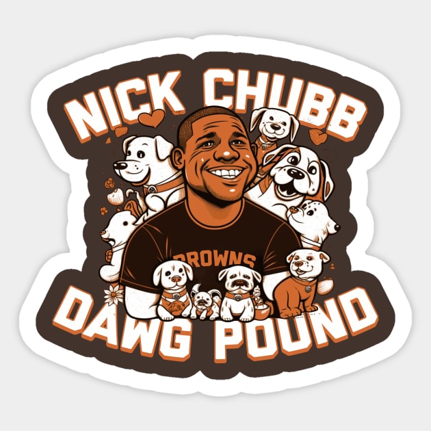 Nick Chubb Dawg Pound Sticker by mbloomstine